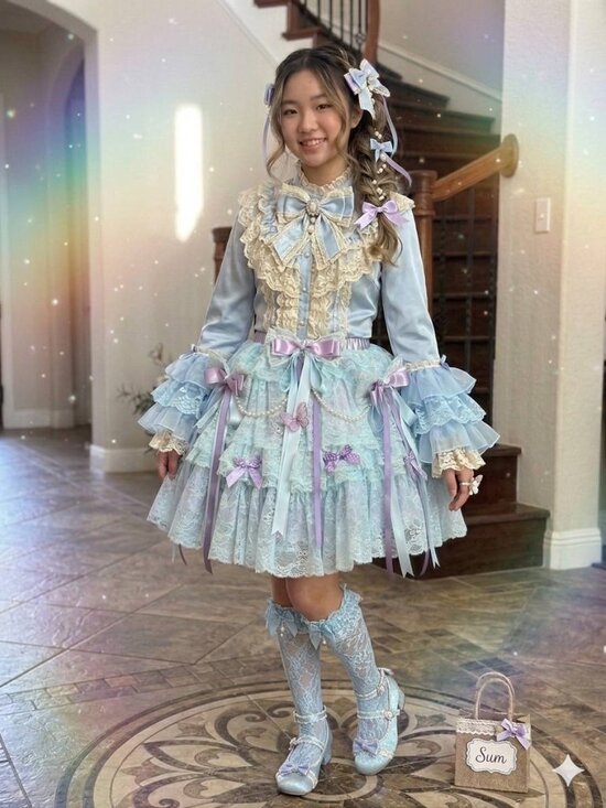CHRISOM Handmade Sweet Lolita Skirt - Custom Color & Size - Tiered Lace & Pearls main image 6